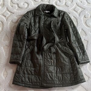 Via Spiga Dark Green Quilted Puffer Jacket